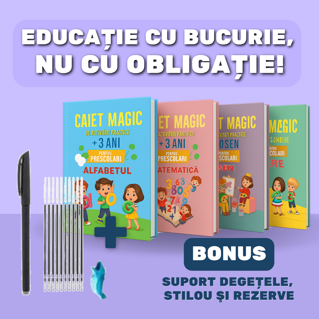 Set Caiete de Lucru cu Alfabet, Numere, Matematică, Desen
