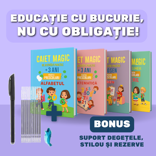 Set Caiete de Lucru cu Alfabet, Numere, Matematică, Desen