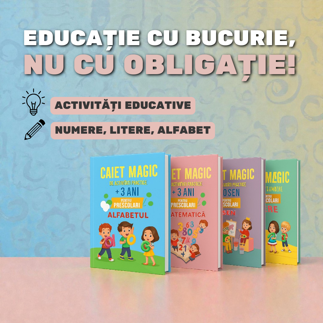 Set Caiete de Lucru cu Alfabet, Numere, Matematică, Desen